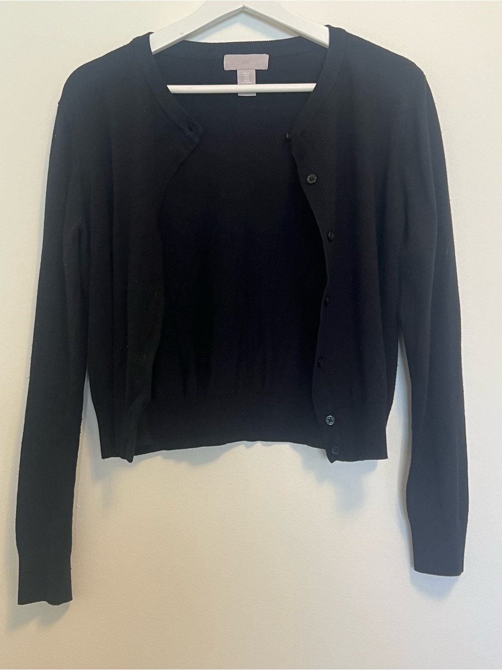 H&M Black Knit Crewneck Cardigan | Workwear
